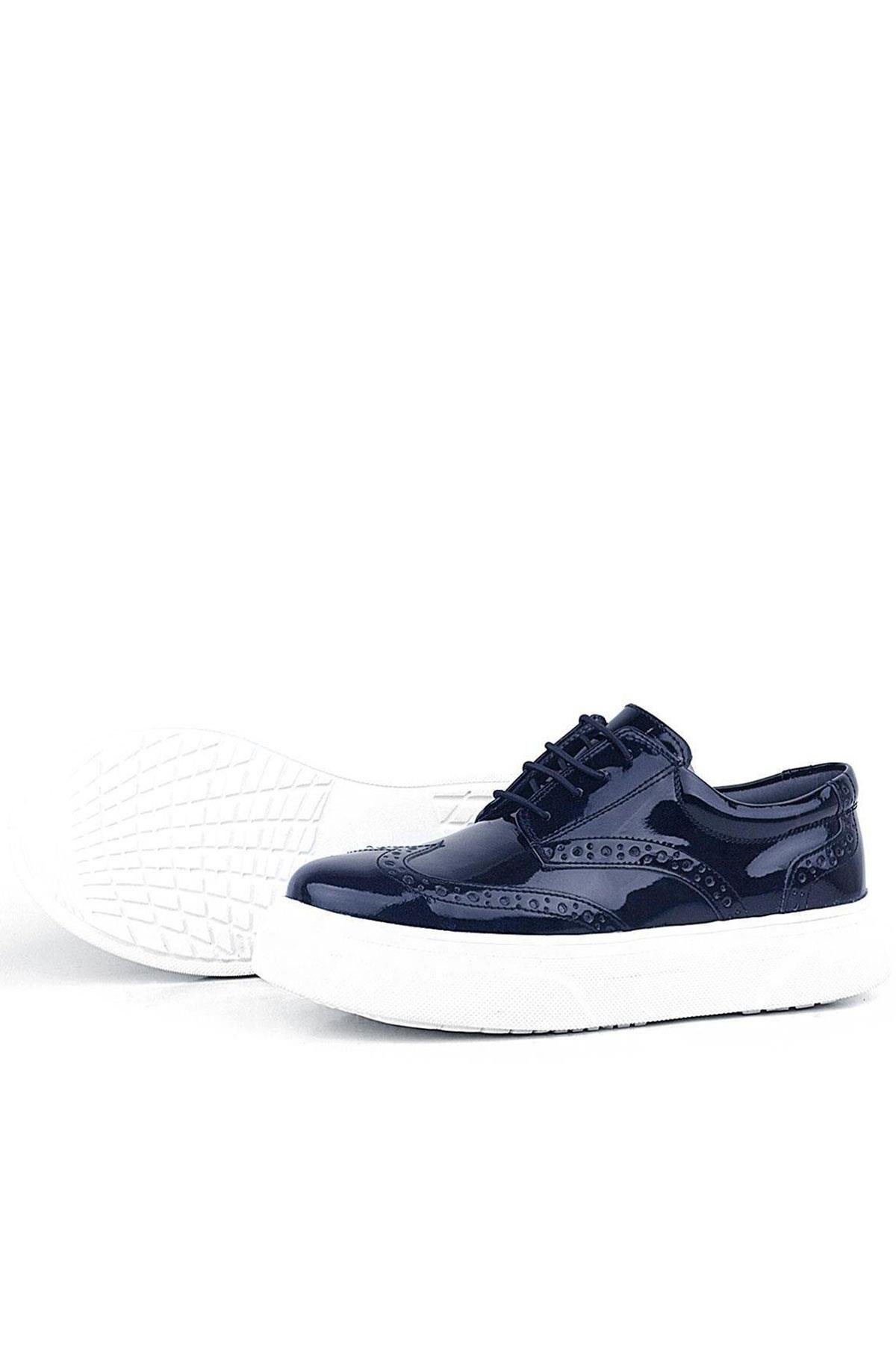 Rakerplus Navy Blue Rougan White Sole Oxford Kids Classic Shoes 3074-LR-B.26