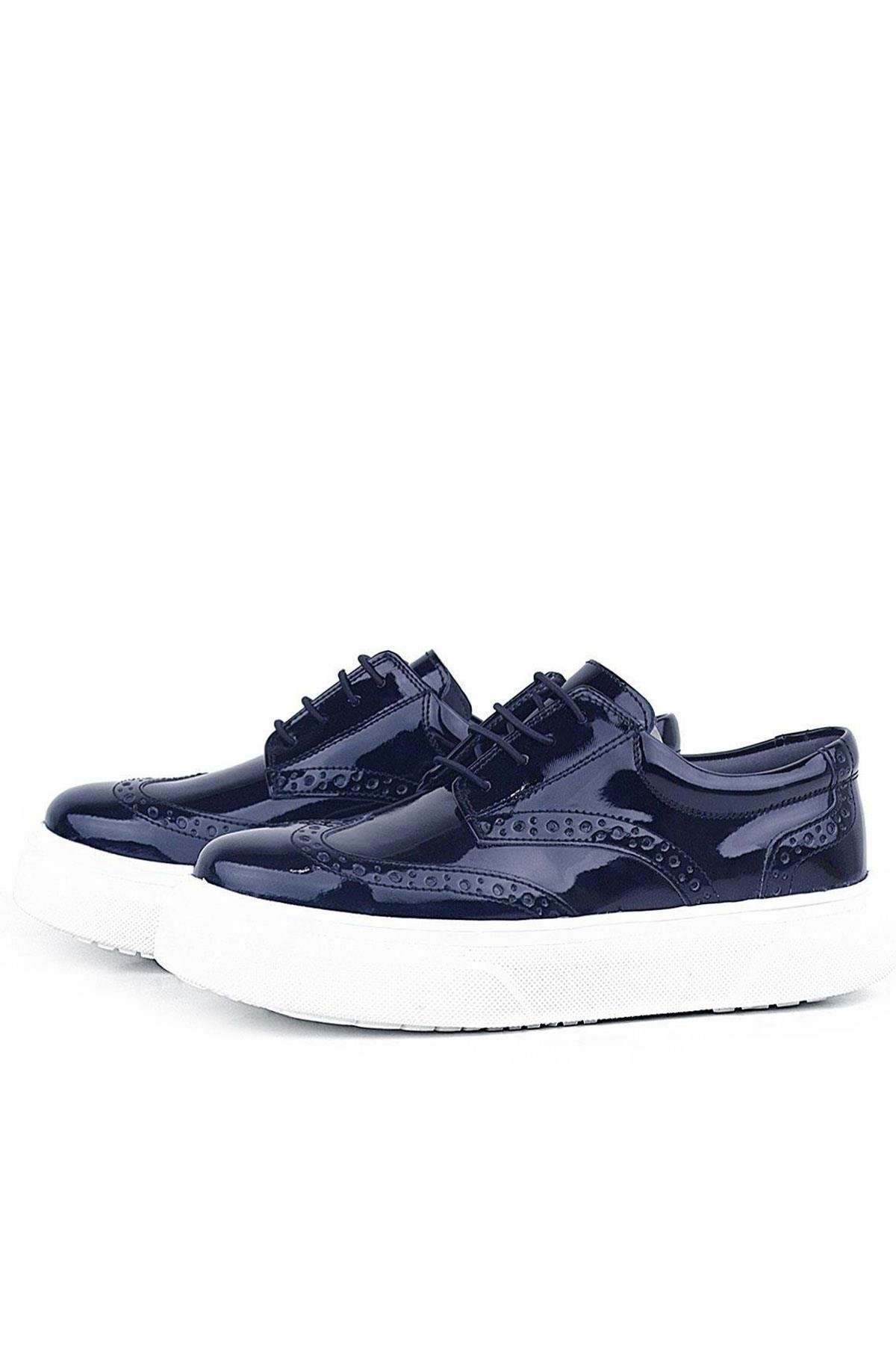 Rakerplus Navy Blue Rougan White Sole Oxford Kids Classic Shoes 3074-LR-B.26