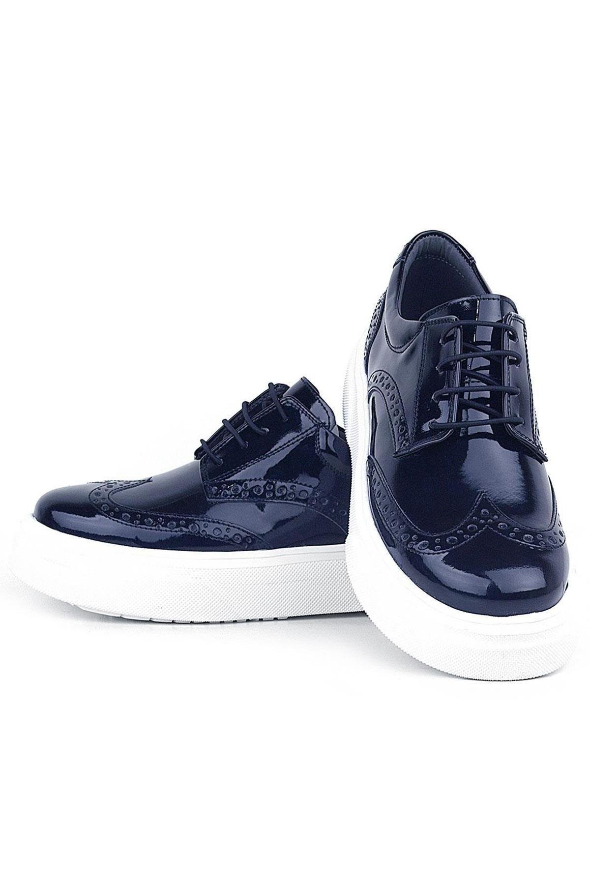 Rakerplus Navy Blue Rougan White Sole Oxford Kids Classic Shoes 3074-LR-B.26