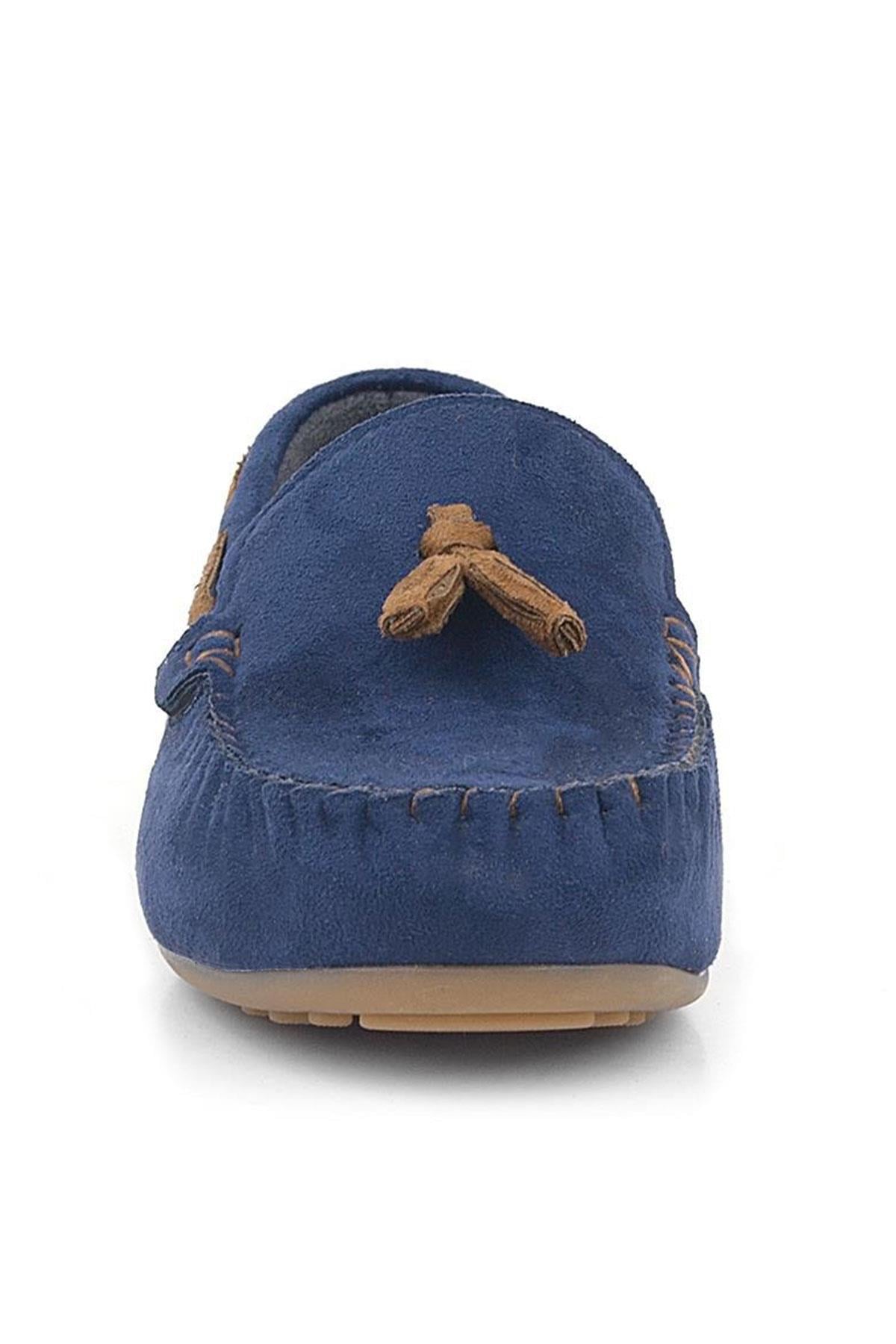 Rakerplus Navy Blue Suede Kid Boys Loafers Shoes 3400-LT.26