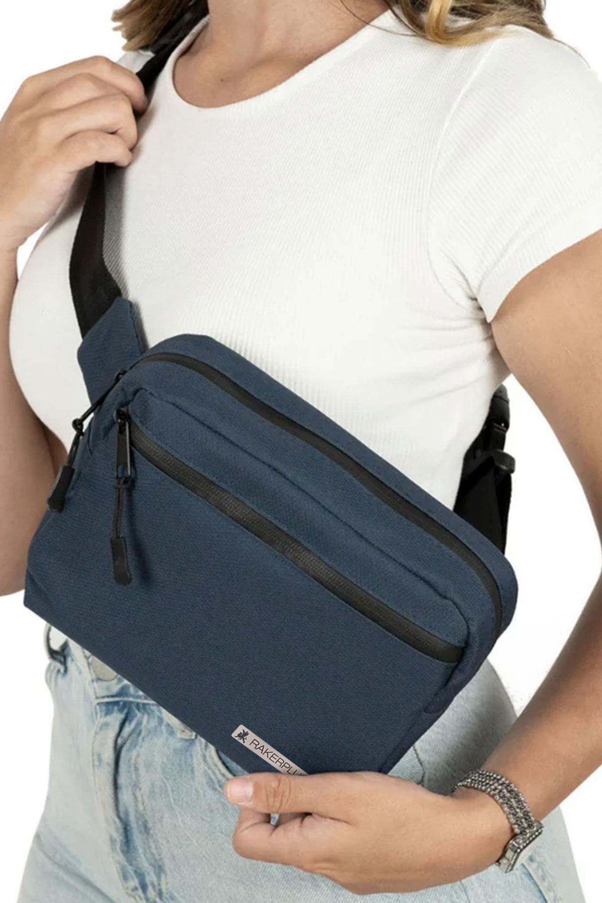 Rakerplus Lacivert Unisex Minimal 21x15x5 cm Bel ve Göğüs Çantası RC-0001-L