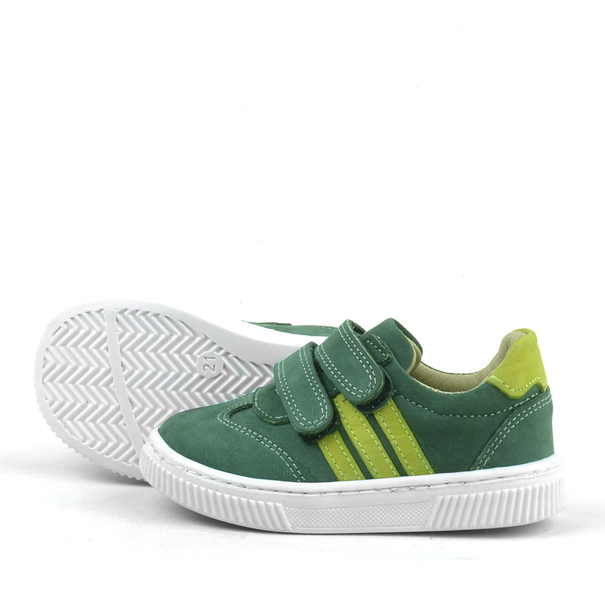 Rakerplus Paw Hakiki Deri Yeşil Cırtlı Bebek Spor Ayakkabı Sneaker