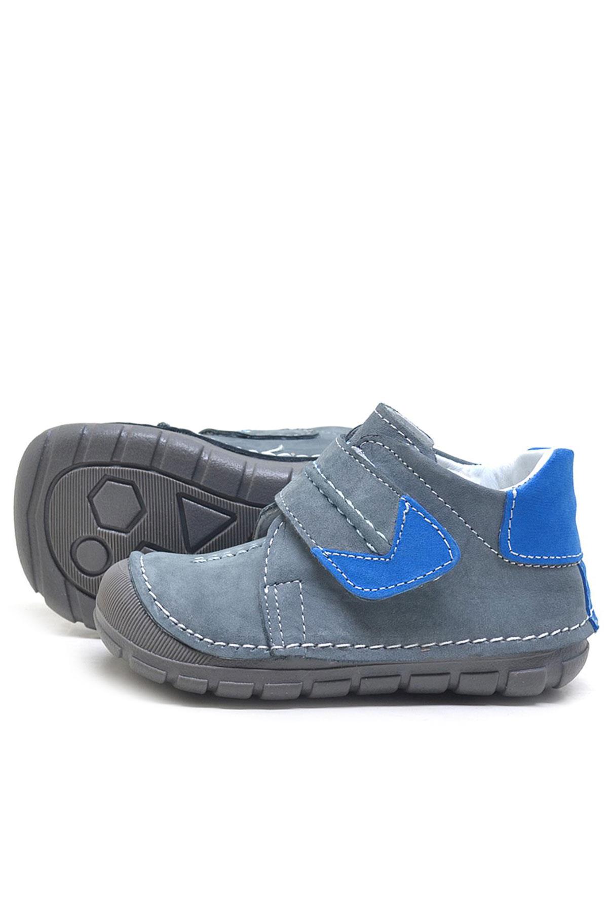 Rakerplus Popeye Hakiki Deri Gri Mavi İlk Adım Unisex Bebek Ayakkabısı R519-GMA.19