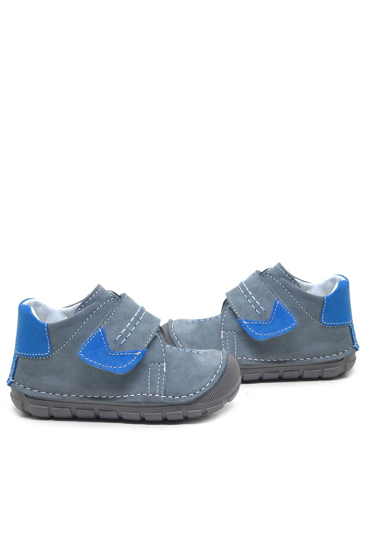 Rakerplus Popeye Hakiki Deri Gri Mavi İlk Adım Unisex Bebek Ayakkabısı R519-GMA.19