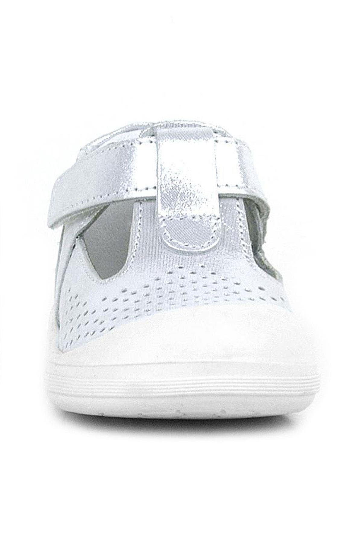 Rakerplus Shaun Hakiki Deri Beyaz Simli Cırtlı Anatomik Bebek Sandalet Ayakkabı R620-BSS.19