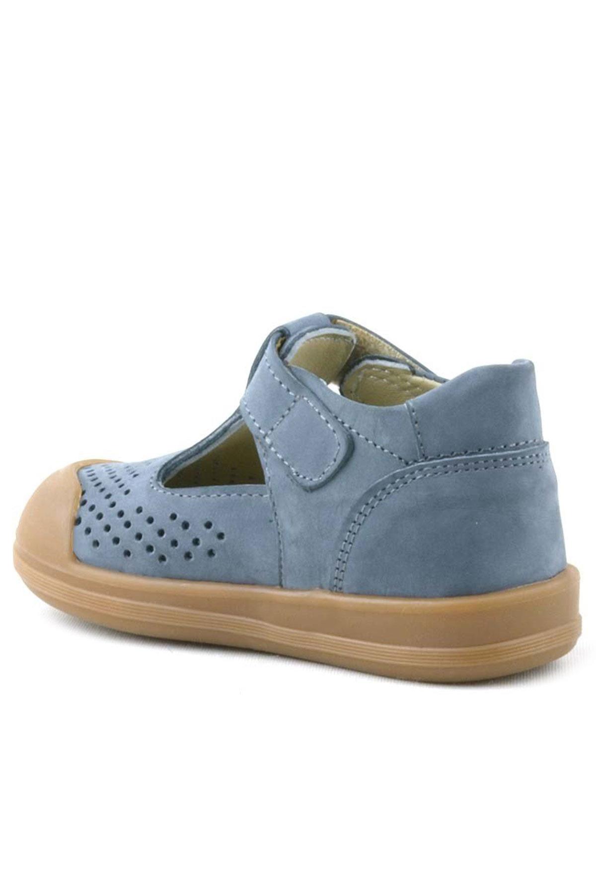 Rakerplus Shaun Hakiki Deri Gri Cırtlı Anatomik Bebek Sandalet R620-GR.19