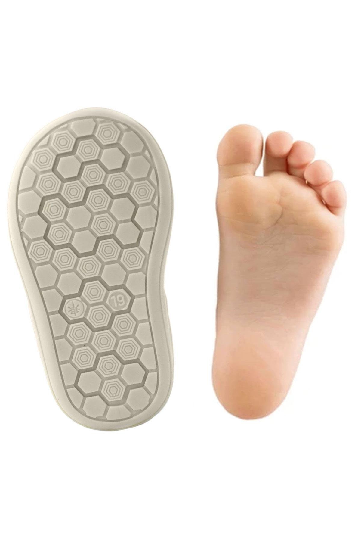 Rakerplus Shaun Hakiki Deri Lacivert Beyaz Cırtlı Anatomik Bebek Sandalet R620-LBE.25