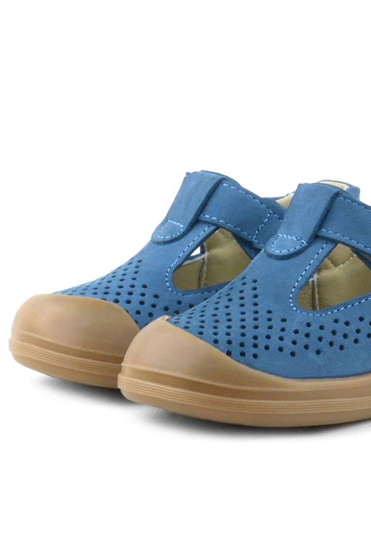 Rakerplus Shaun Hakiki Deri Lacivert Cırtlı Anatomik Bebek Sandalet R620-L.19