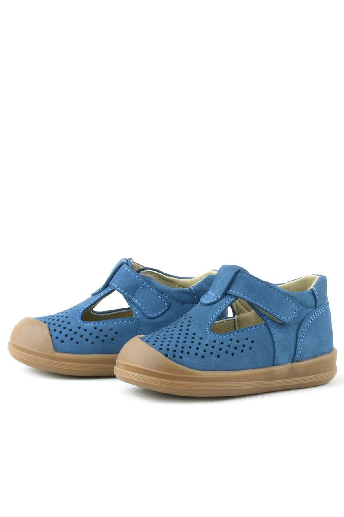 Rakerplus Shaun Hakiki Deri Lacivert Cırtlı Anatomik Bebek Sandalet R620-L.19