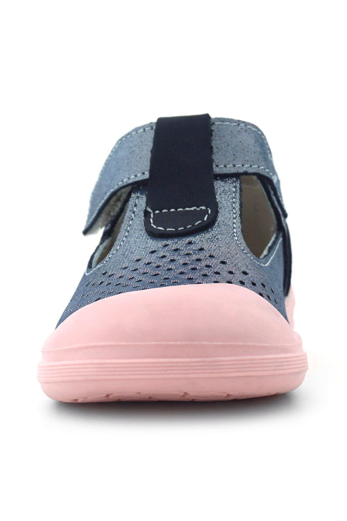 Rakerplus Shaun Hakiki Deri Lacivert Simli Cırtlı Anatomik Bebek Sandalet R620-LSIM.25