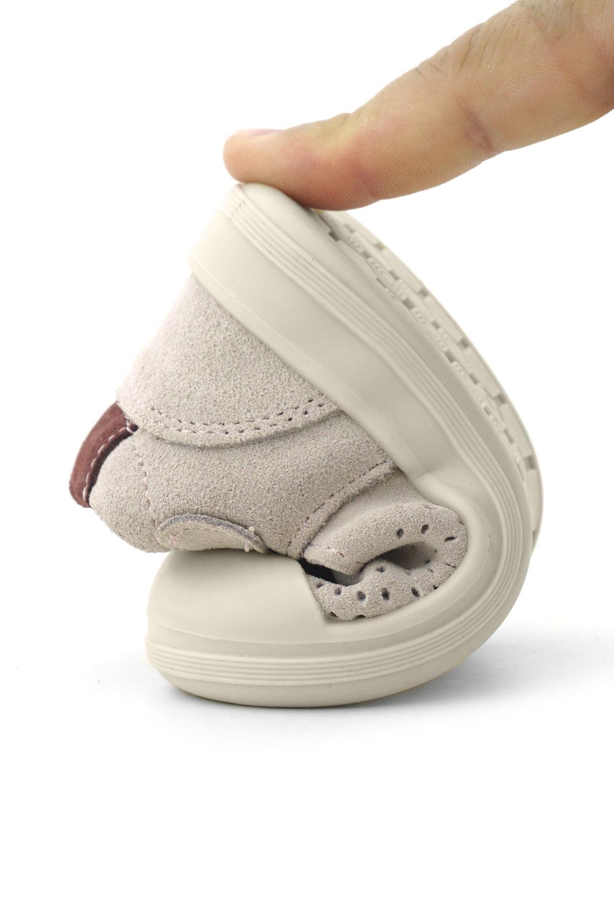 Rakerplus Shaun Hakiki Deri Lila Mor Cırtlı Anatomik Bebek Sandalet R620-LIMO.25