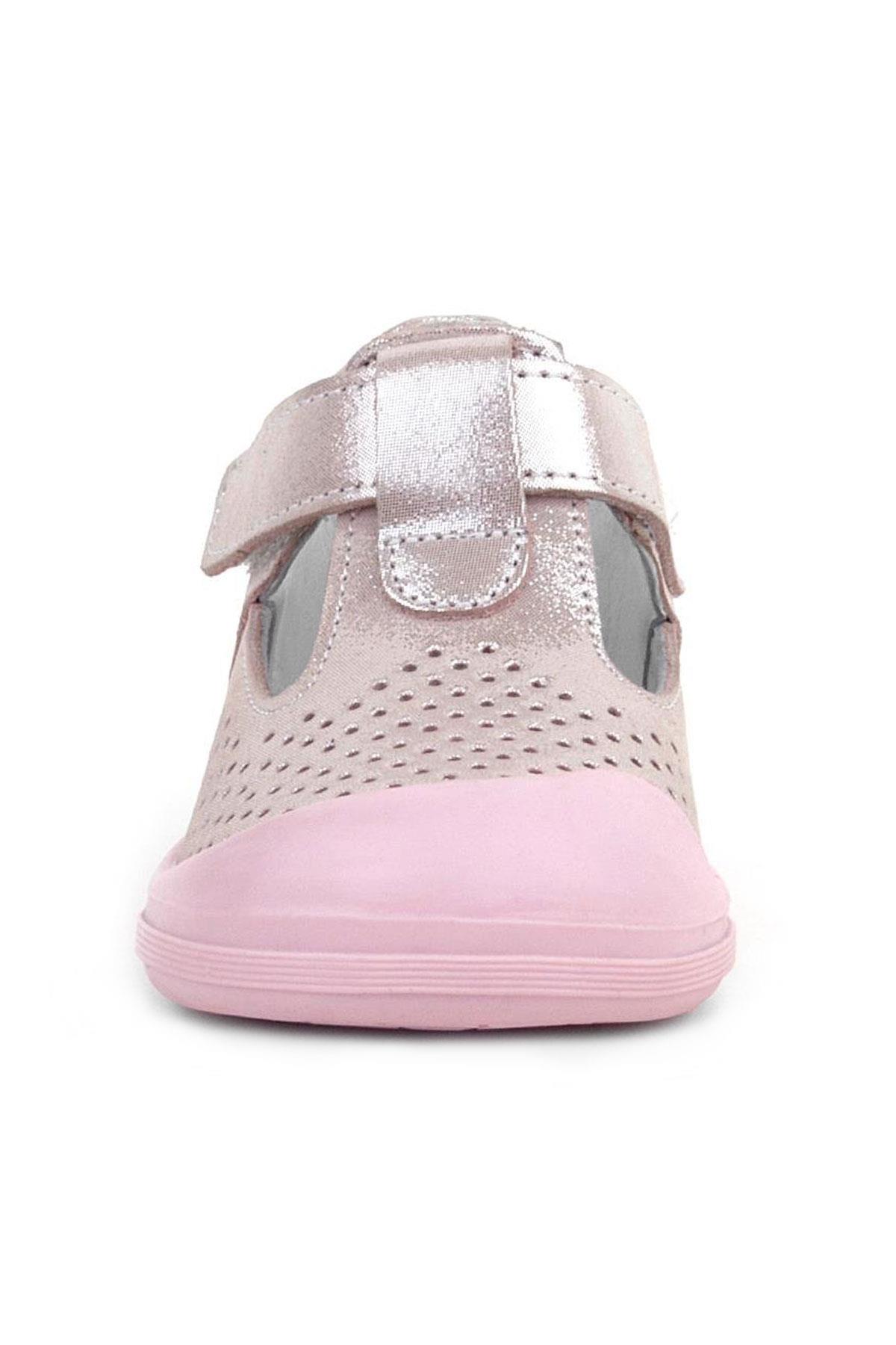 Rakerplus Shaun Hakiki Deri Pembe Simli Cırtlı Anatomik Bebek Sandalet Ayakkabı R620-PSIM.20