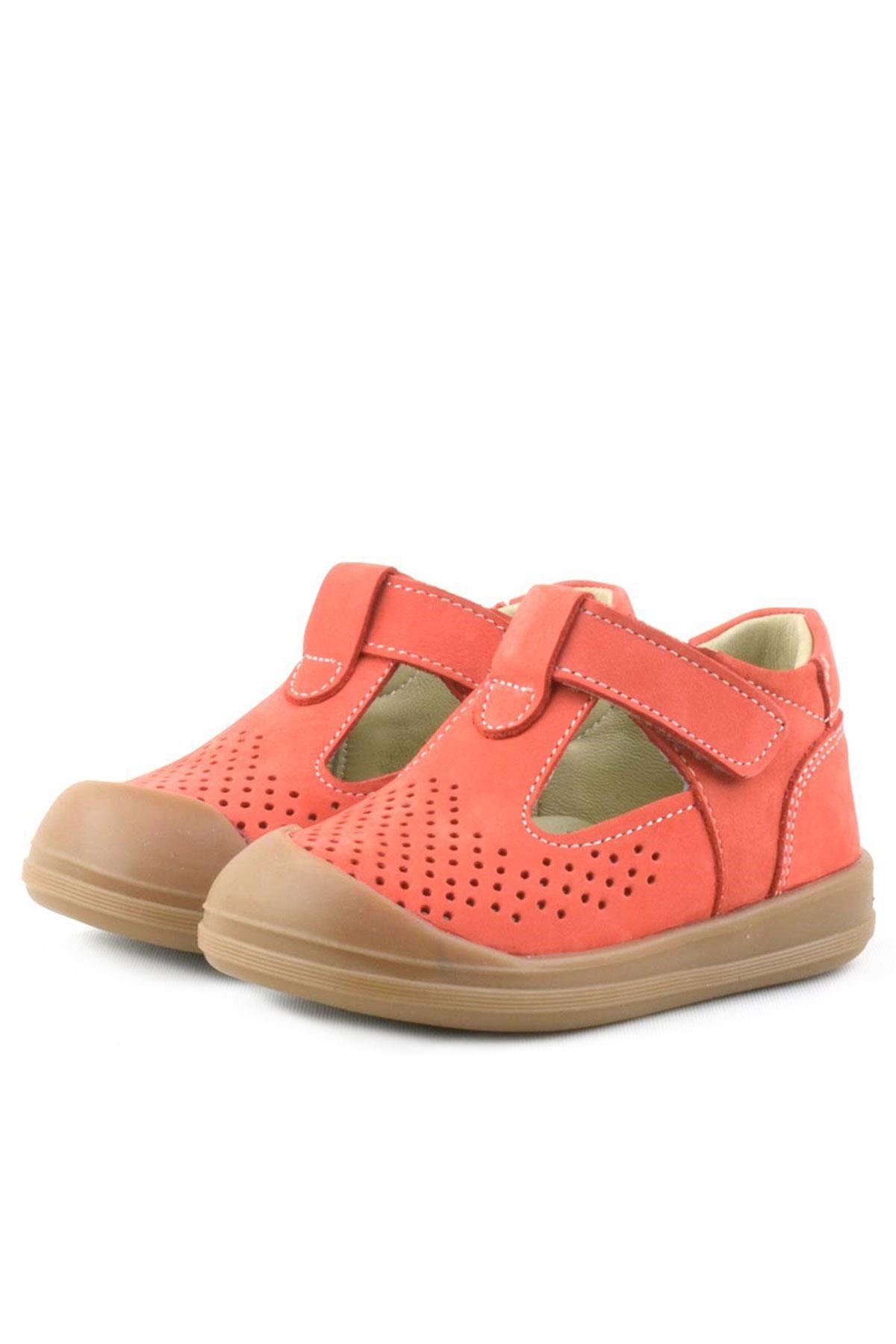 Rakerplus Shaun Hakiki Deri Turuncu Cırtlı Anatomik Bebek Sandalet R620-TU.19