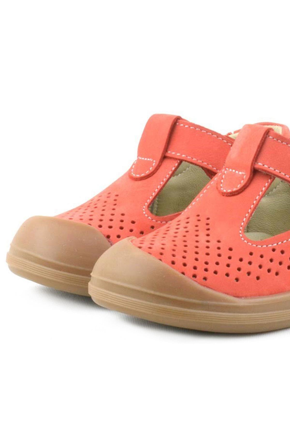 Rakerplus Shaun Hakiki Deri Turuncu Cırtlı Anatomik Bebek Sandalet R620-TU.19