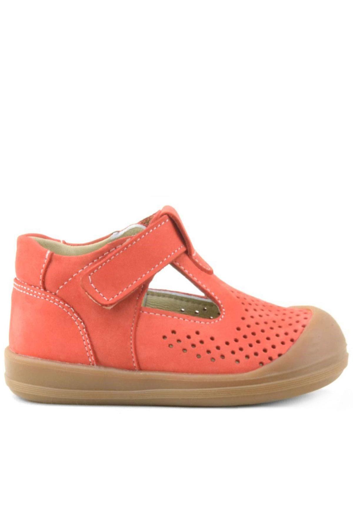 Rakerplus Shaun Hakiki Deri Turuncu Cırtlı Anatomik Bebek Sandalet R620-TU.19