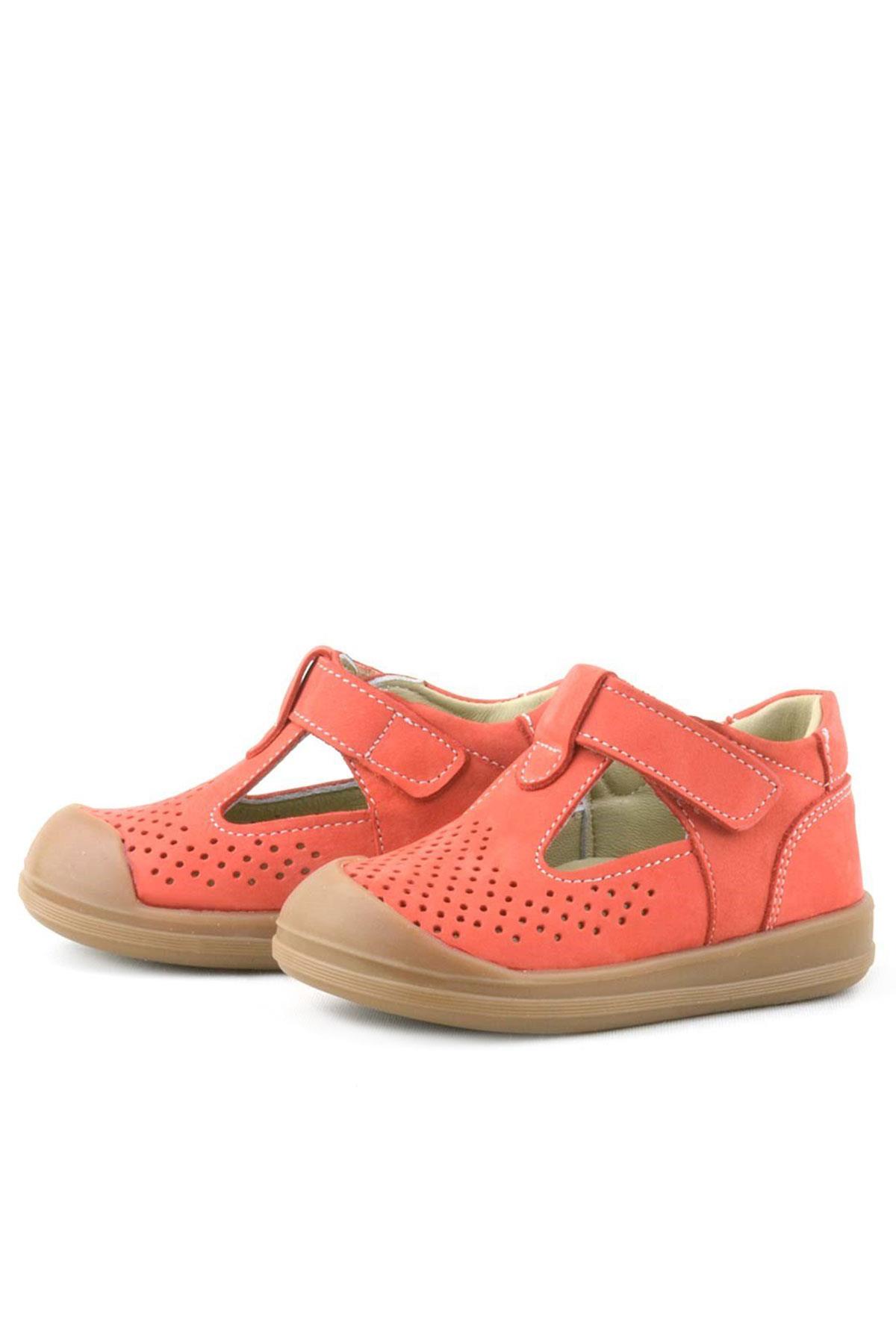 Rakerplus Shaun Hakiki Deri Turuncu Cırtlı Anatomik Bebek Sandalet R620-TU.19