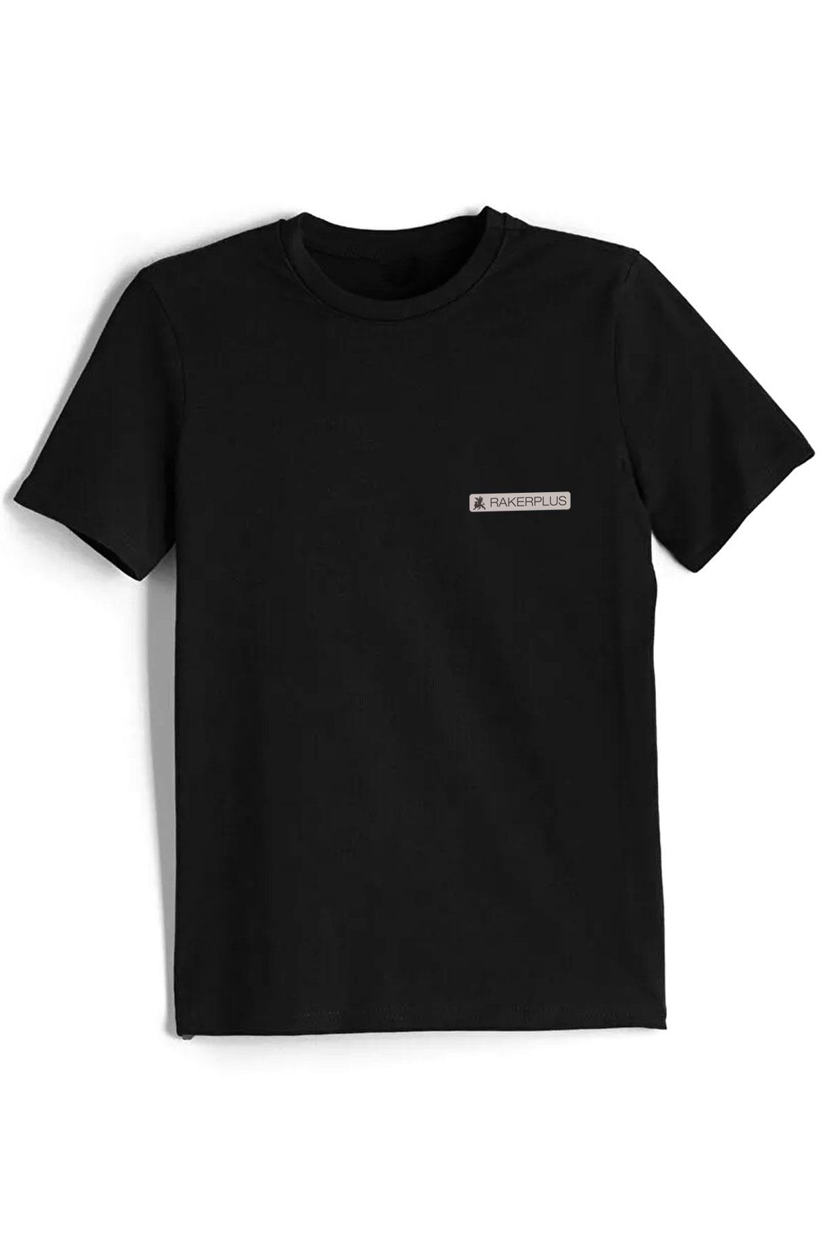 Rakerplus Siyah %100 Pamuk Unisex Kısa Kollu Çocuk Tişört CTS-001-S.XL