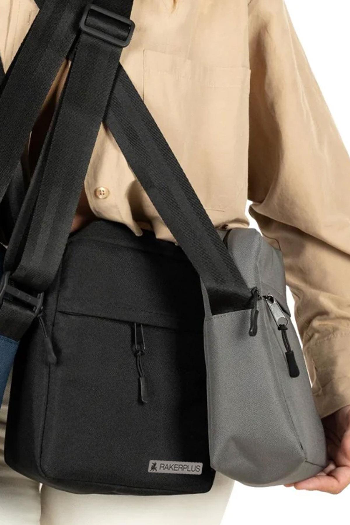 Rakerplus Siyah 20x16x8 cm Unisex Omuz Çantası RC-0003-S