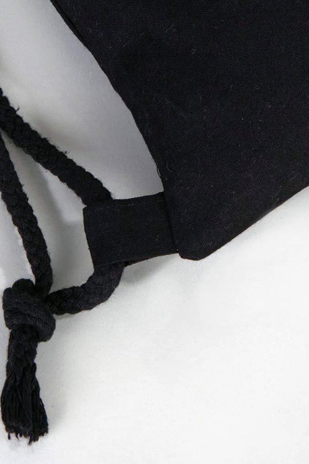 Rakerplus Siyah 35x40 cm Unisex Ham Bez Büzgülü Sırt Ayakkabı Çantası RC-0006-S