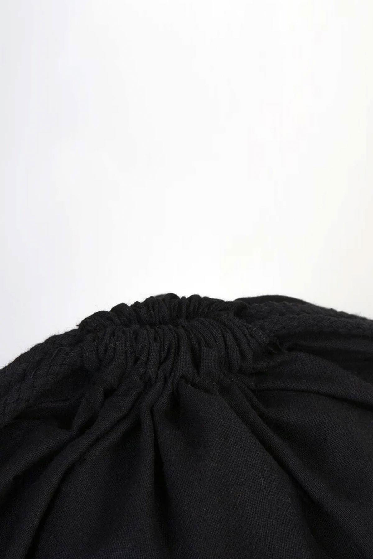 Rakerplus Siyah 35x40 cm Unisex Ham Bez Büzgülü Sırt Ayakkabı Çantası RC-0006-S