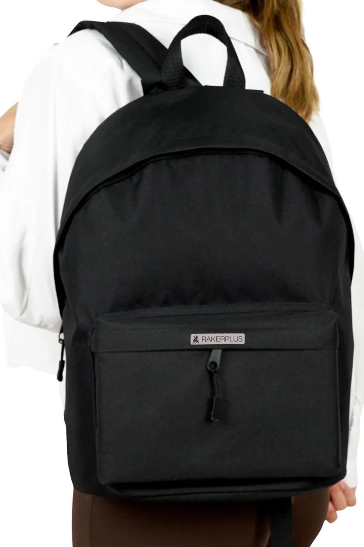 Rakerplus Siyah 42x29x14 cm Unisex Klasik Sırt Okul Çantası RC-0002-S