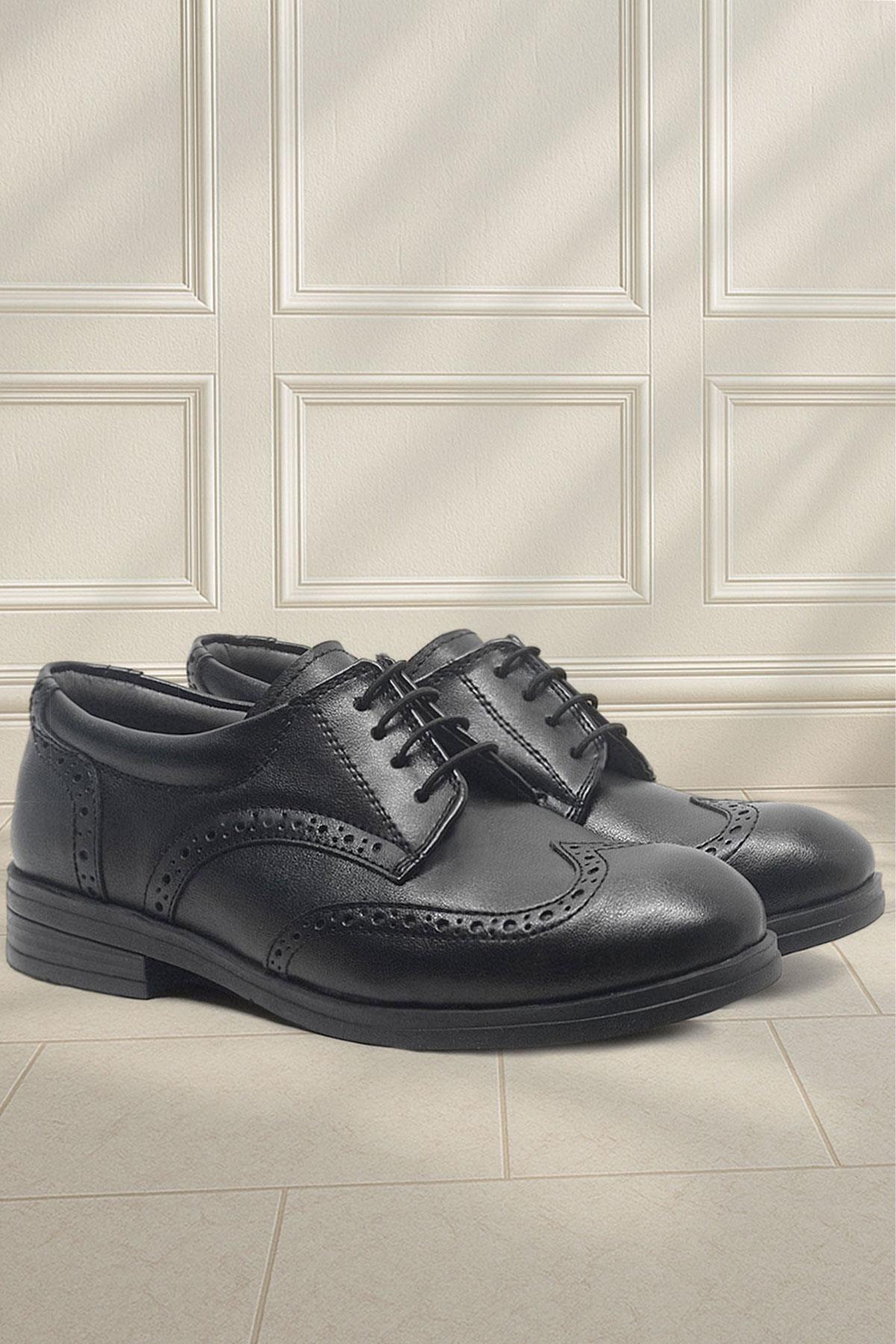 Rakerplus Siyah Bağcıklı Erkek Çocuk Klasik Okul Ayakkabısı 3060-SM-B.36