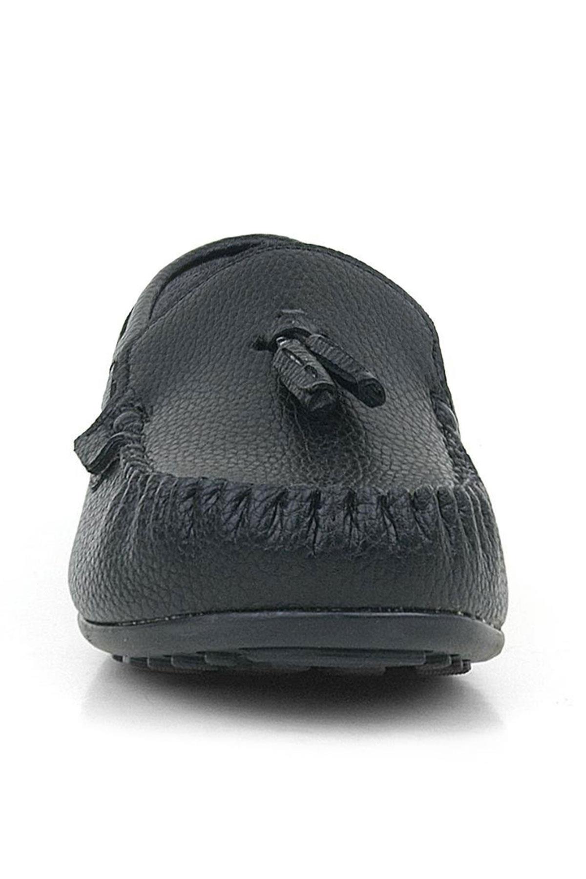 Rakerplus Black Moccasin Shoes For Boys 3400-SS.26