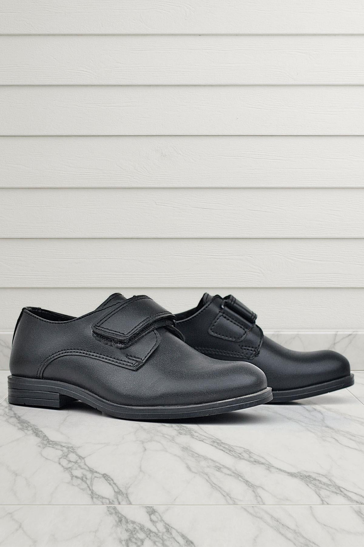 Rakerplus Black Matte Velcro Oxford Children's School Shoes 3020-SM-C.26