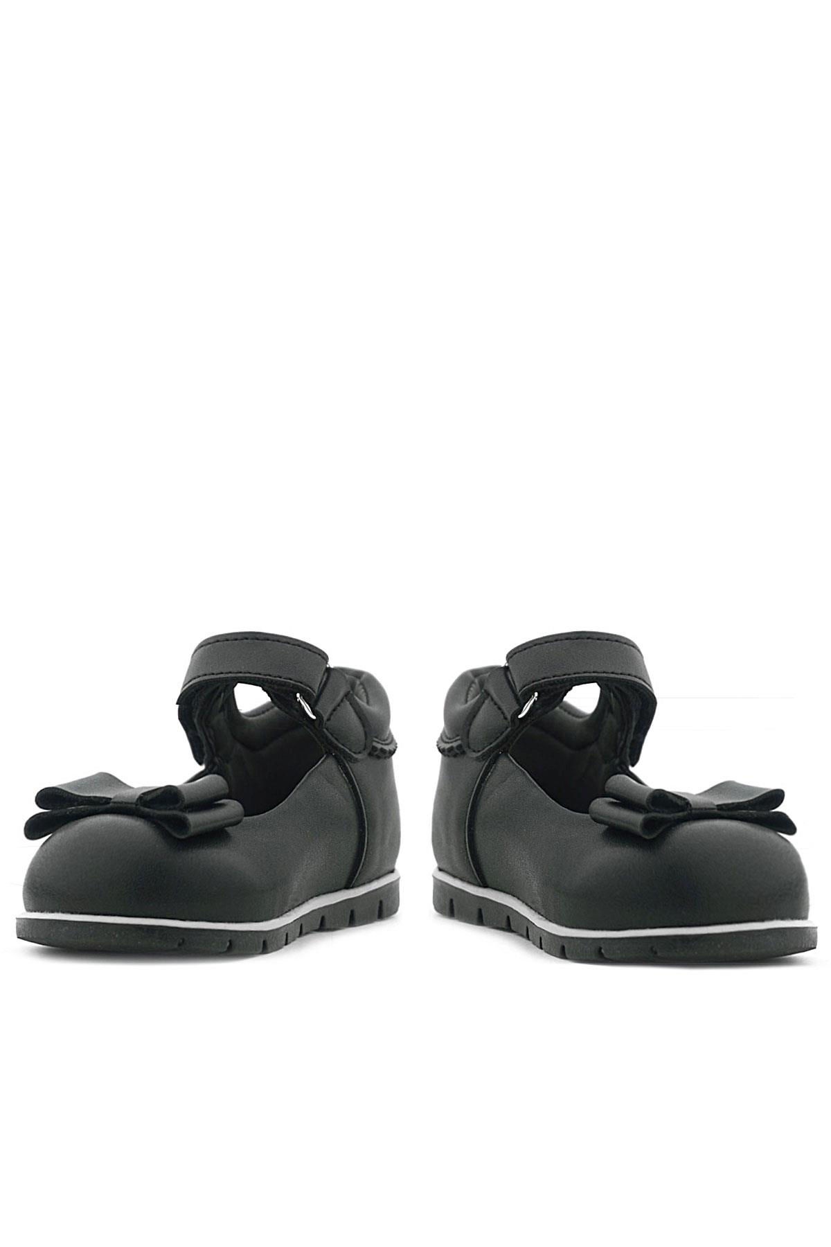 Rakerplus Siyah Mat Fiyonklu Kız Bebek Babet Ayakkabı 105-SM.25