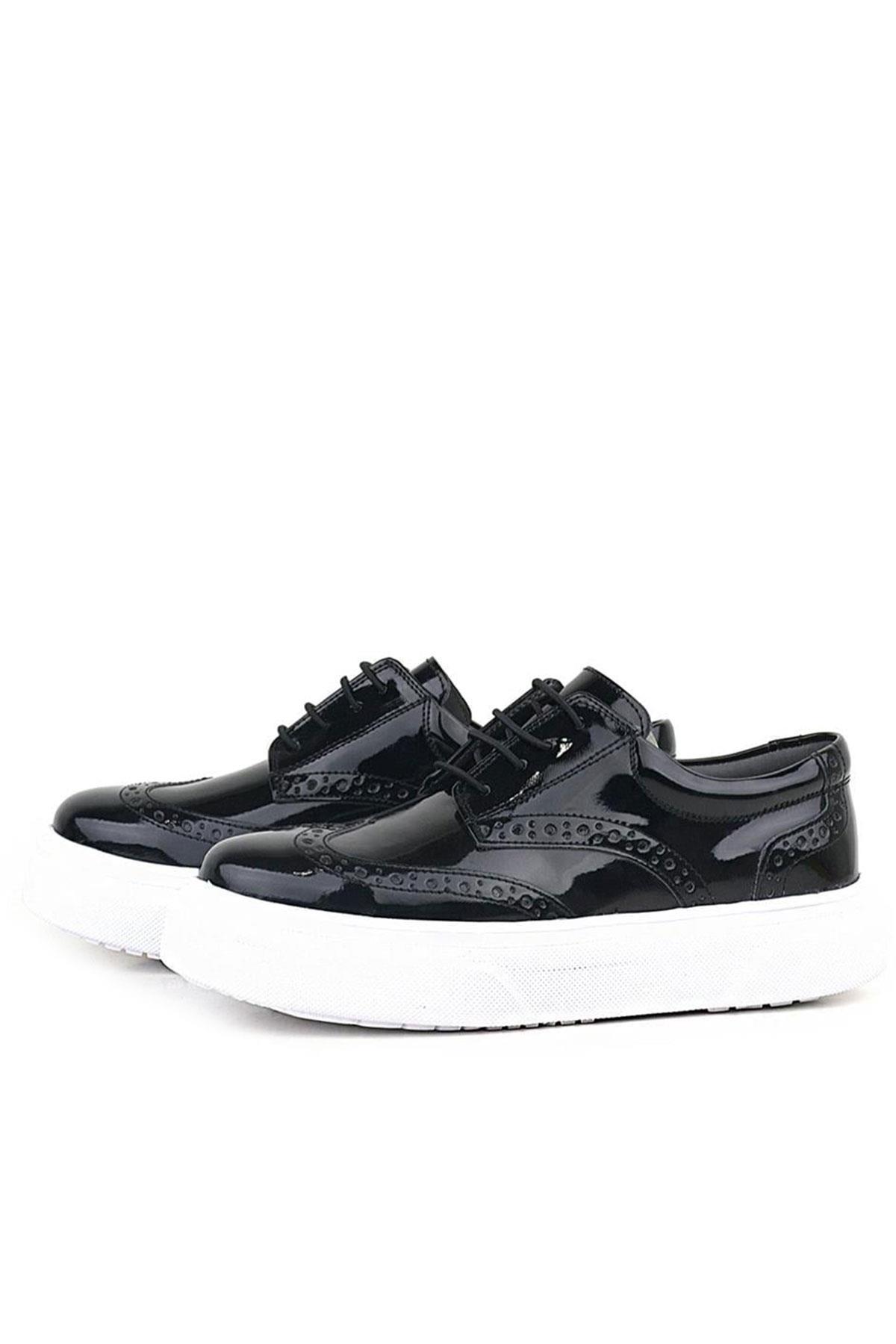 Rakerplus Siyah Rugan Beyaz Taban Oxford Çocuk Klasik Ayakkabı 3074-SR-B.26