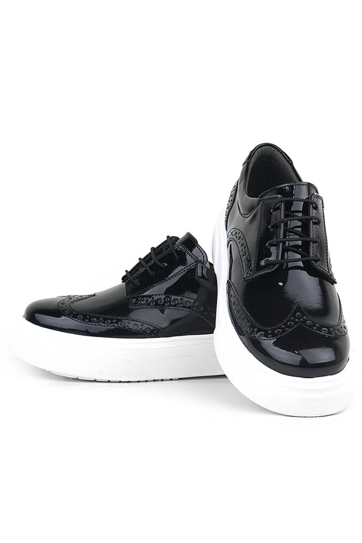 Rakerplus Siyah Rugan Beyaz Taban Oxford Çocuk Klasik Ayakkabı 3074-SR-B.26