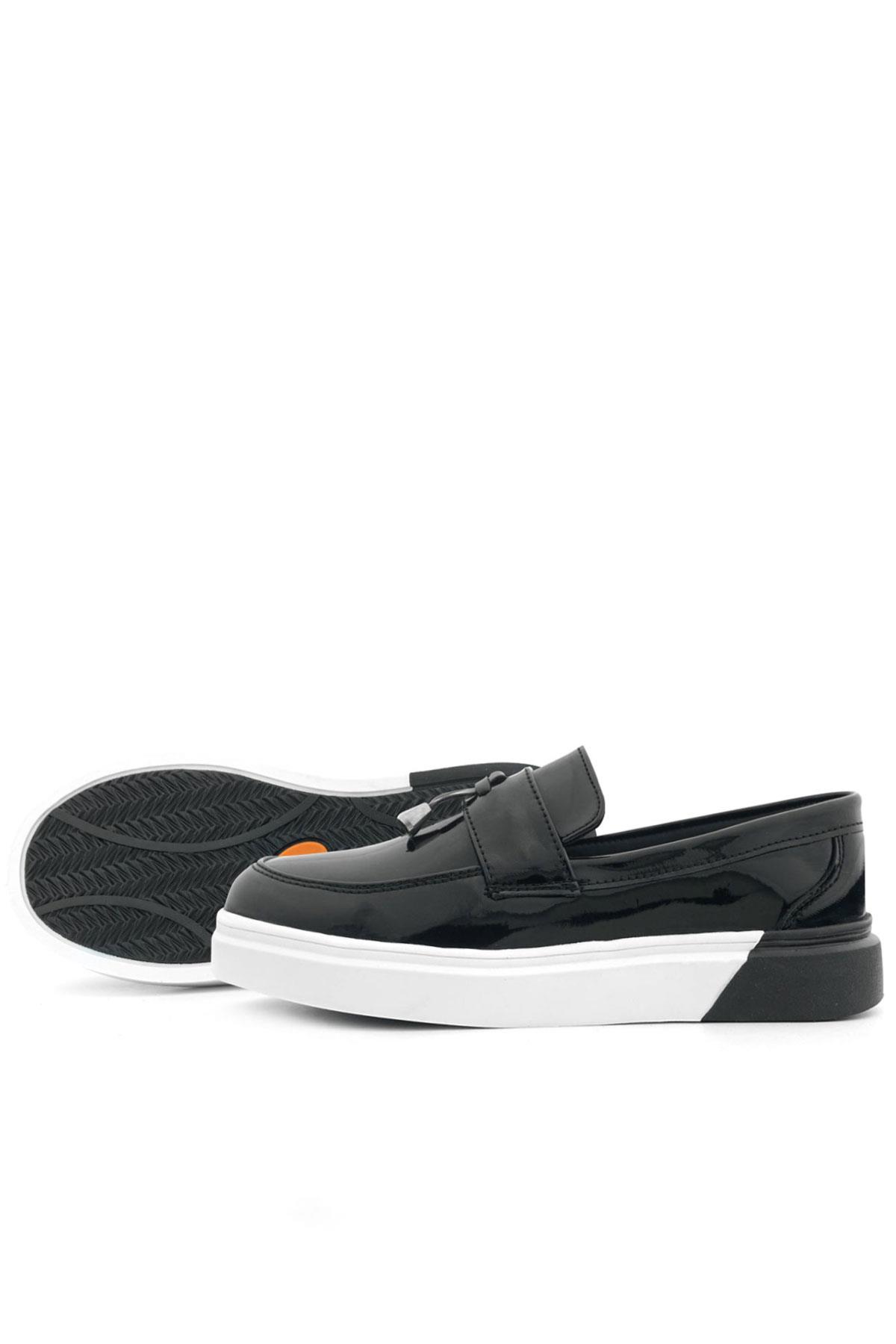 Rakerplus Siyah Rugan Tokalı Çocuk Klasik Ayakkabı X3054-SR.35