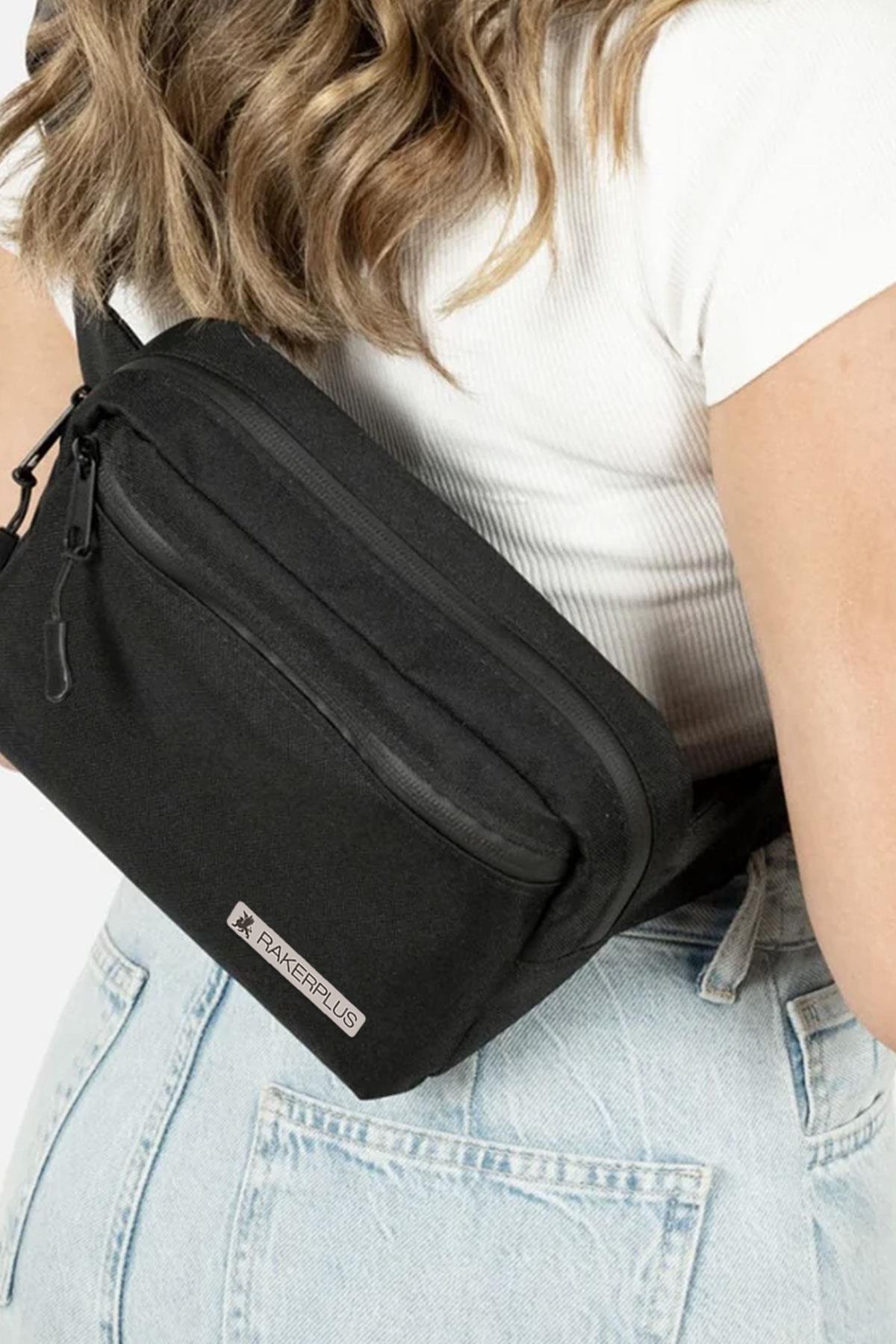 Rakerplus Siyah Unisex Minimal 21x15x5 cm Bel ve Göğüs Çantası RC-0001-S
