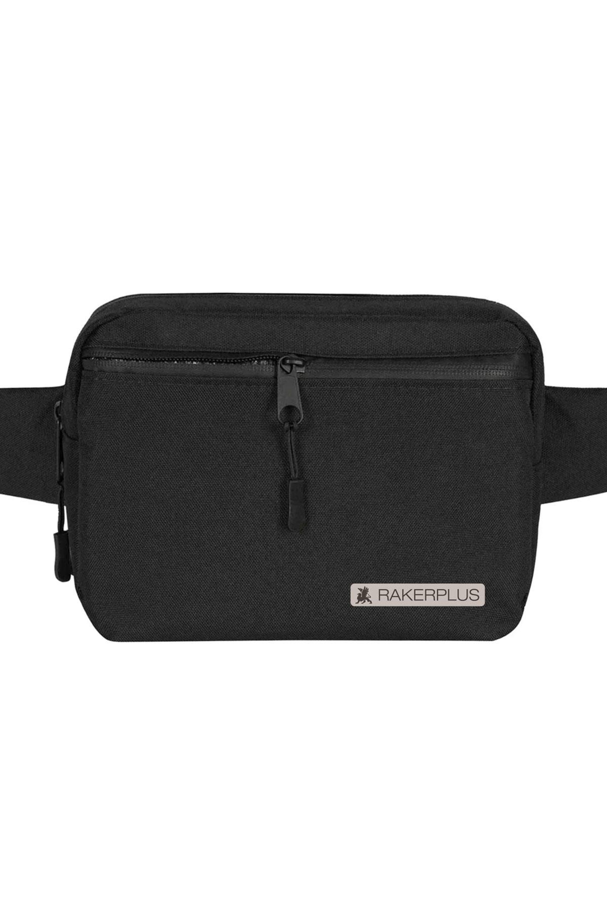 Rakerplus Siyah Unisex Minimal 21x15x5 cm Bel ve Göğüs Çantası RC-0001-S