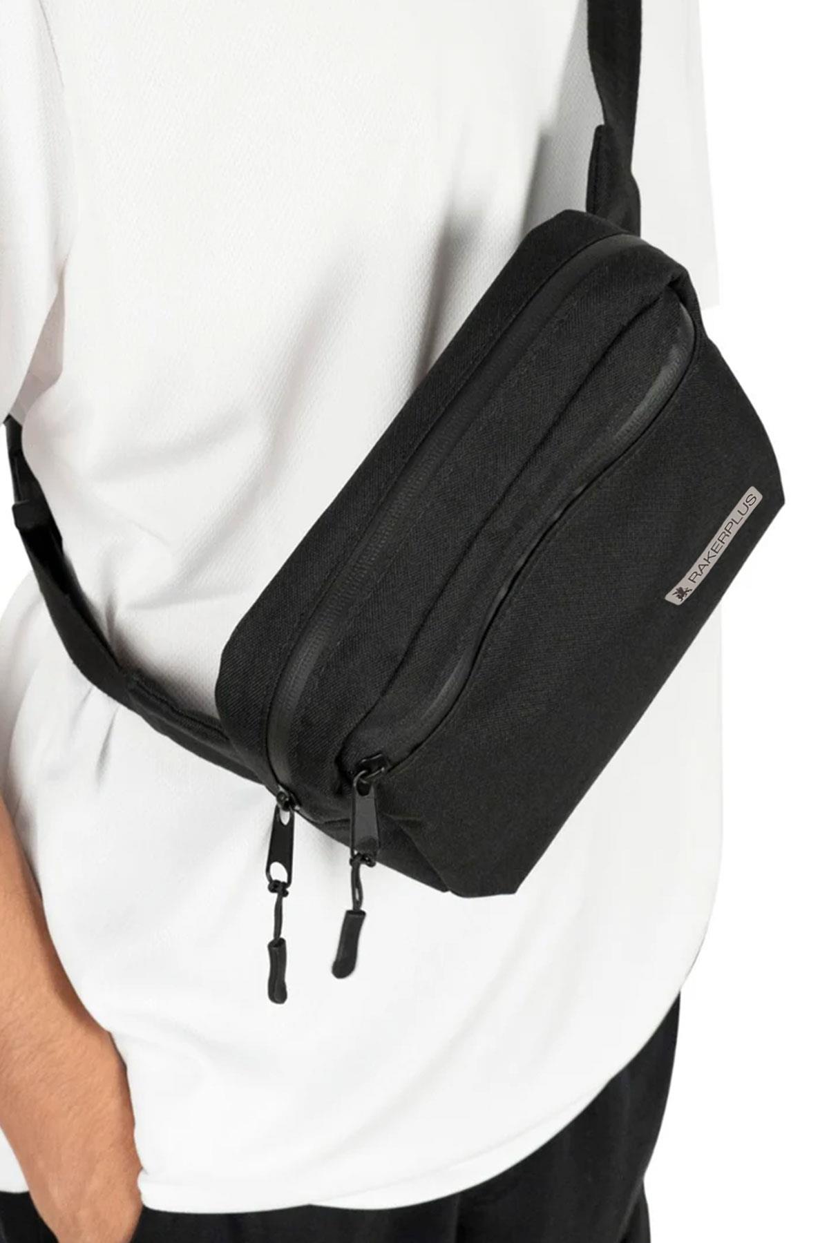 Rakerplus Siyah Unisex Minimal 21x15x5 cm Bel ve Göğüs Çantası RC-0001-S