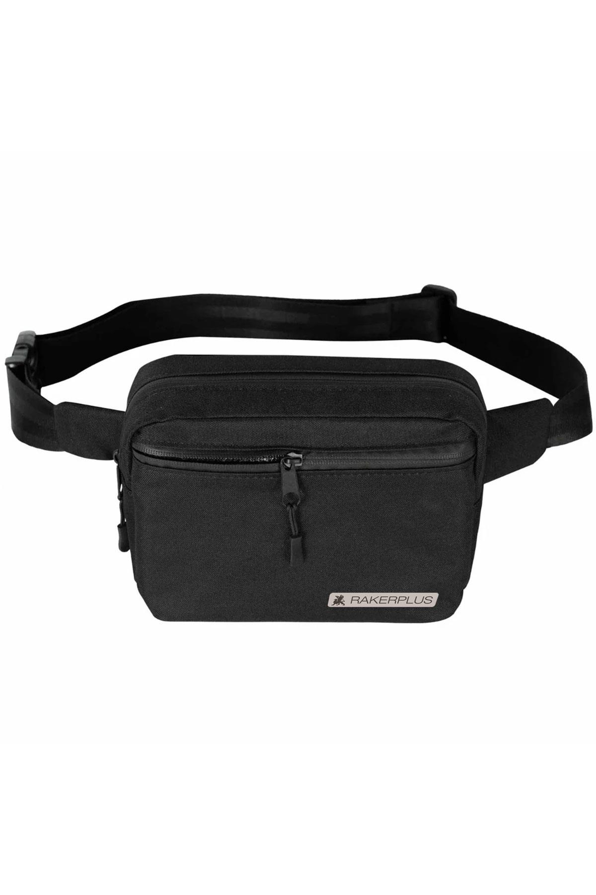 Rakerplus Siyah Unisex Minimal 21x15x5 cm Bel ve Göğüs Çantası RC-0001-S