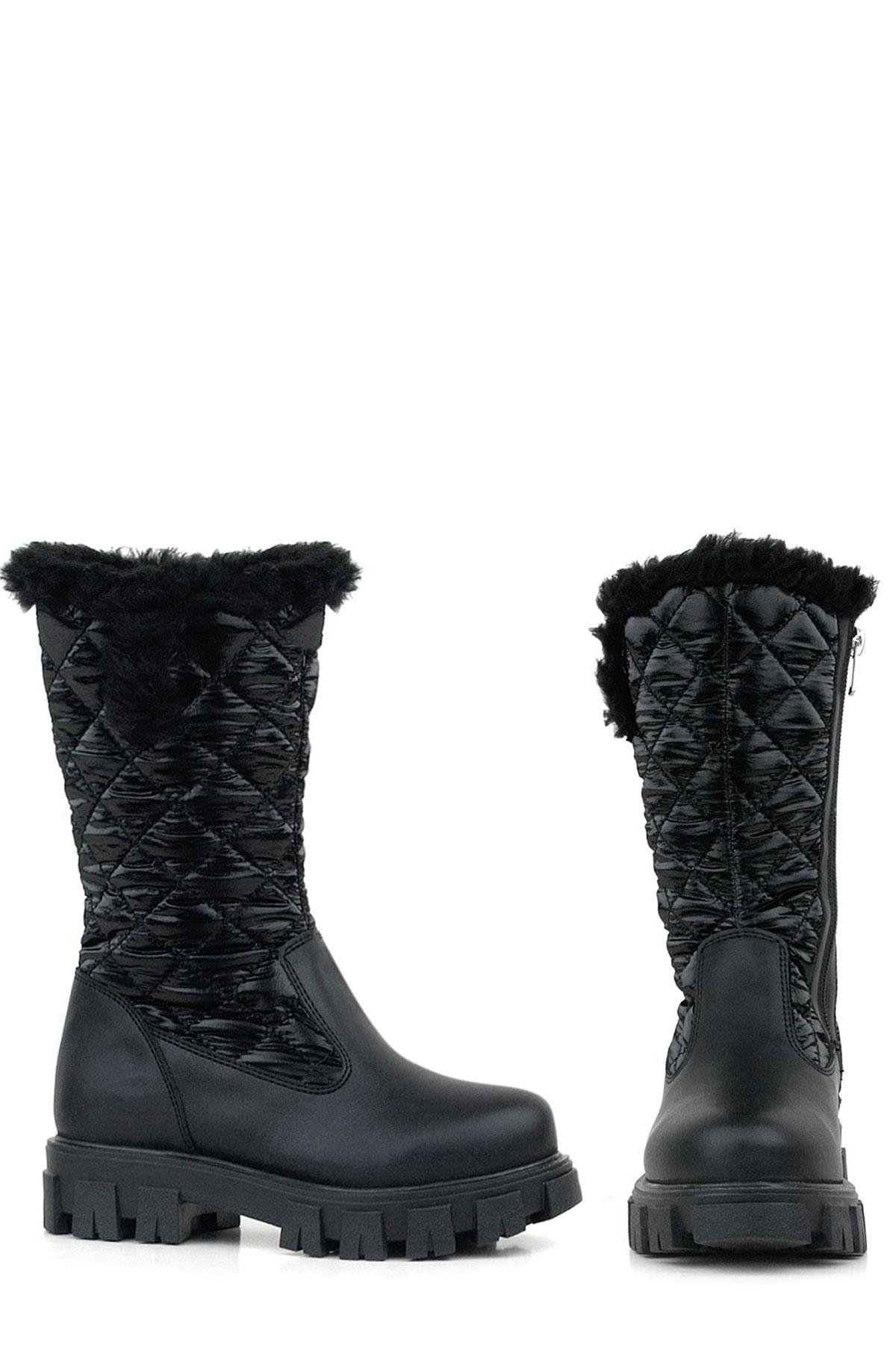 Rakerplus Siyah Uzun Fermuarlı Kız Çocuk Yağmur Çizmesi 9707-SCP.31