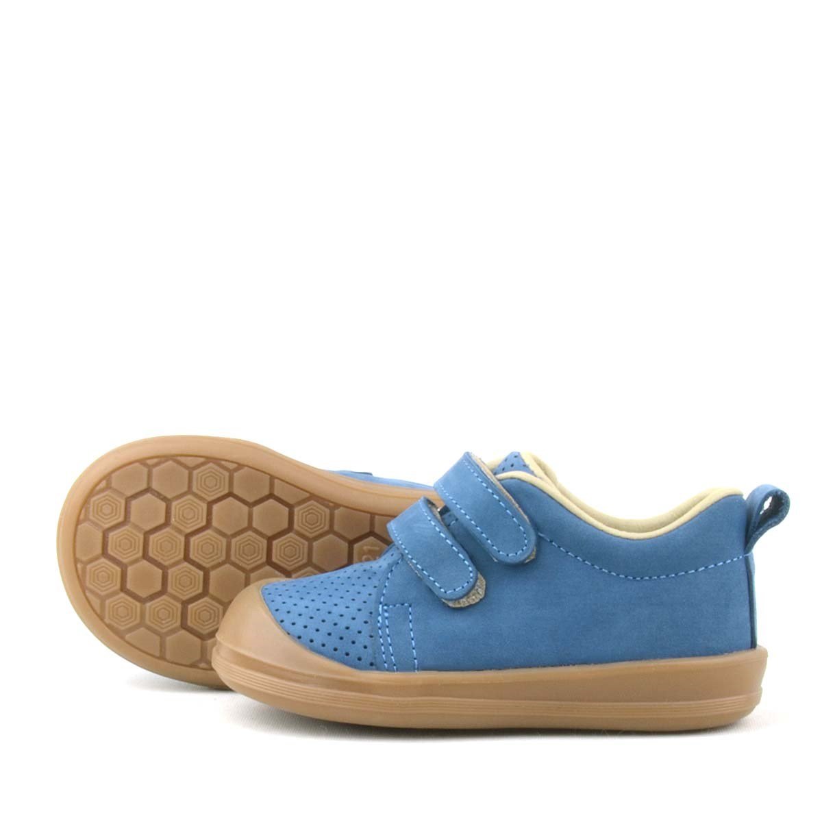 Rakerplus Sonic Hakiki Deri Lacivert Cırtlı Anatomik Bebek Spor Ayakkabı Sneaker