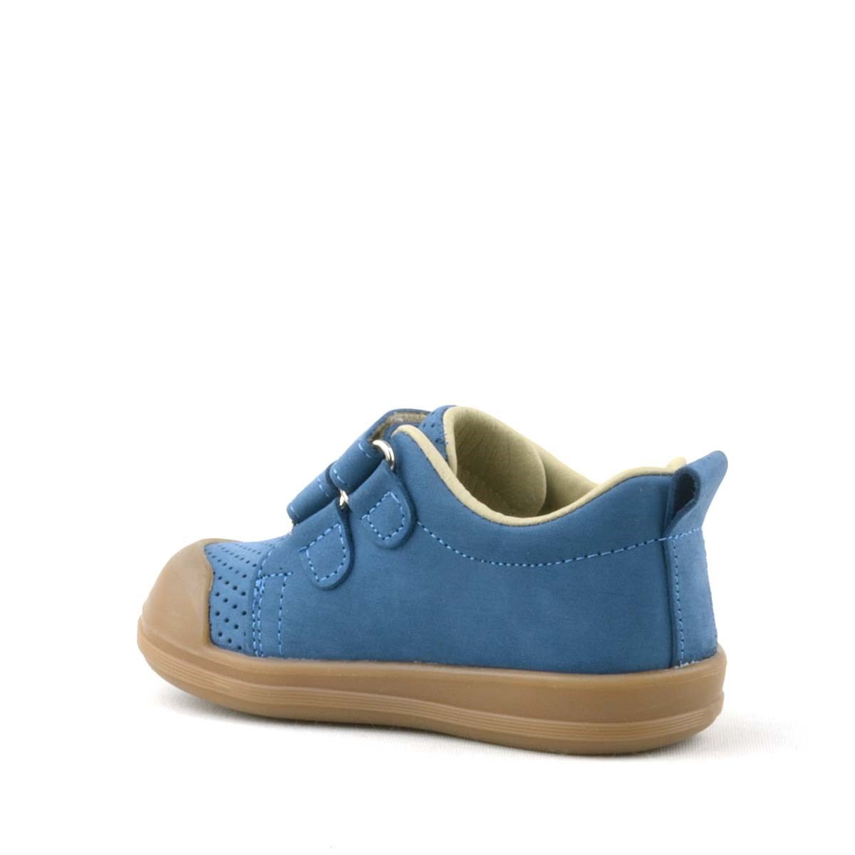 Rakerplus Sonic Hakiki Deri Lacivert Cırtlı Anatomik Bebek Spor Ayakkabı Sneaker