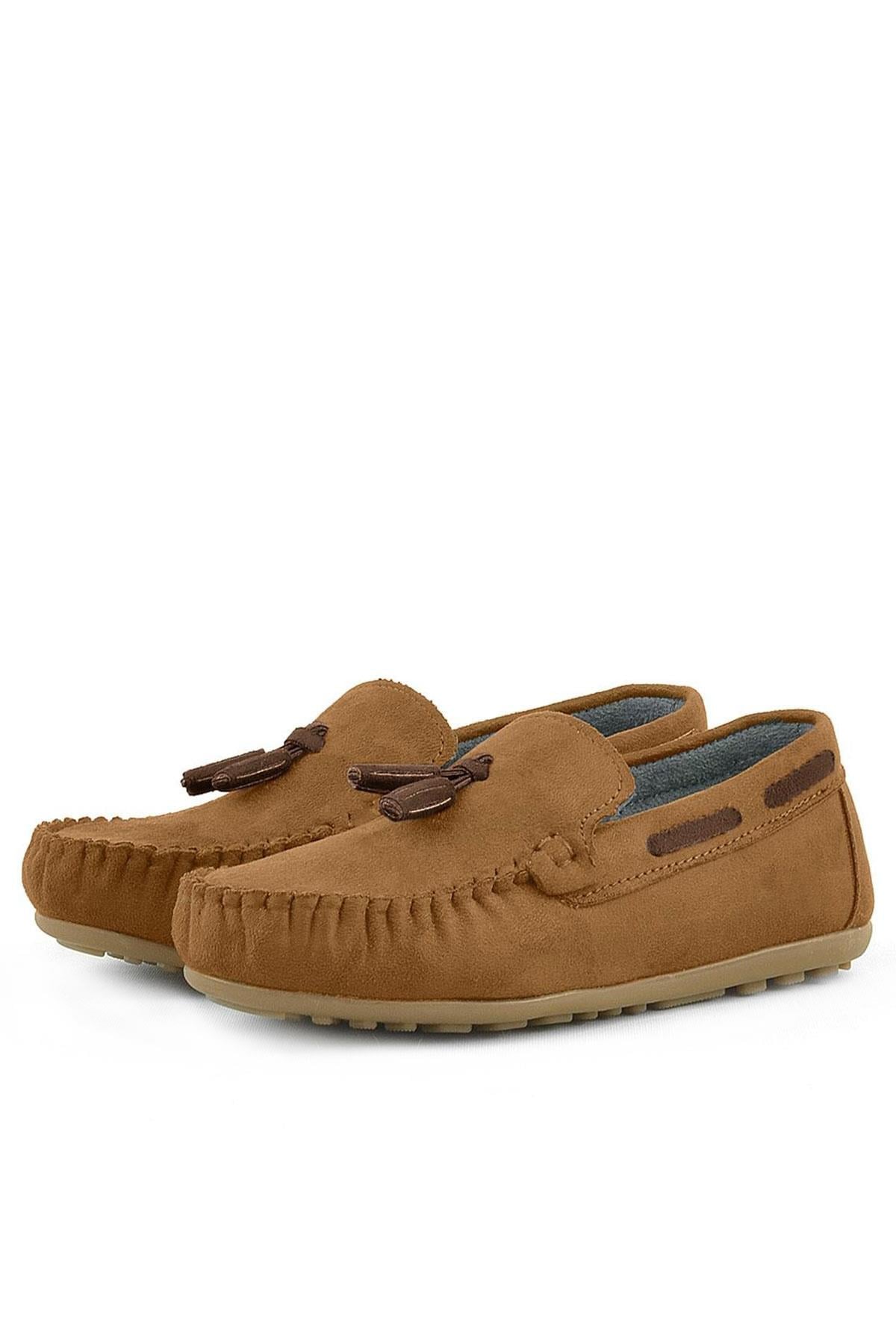 Rakerplus Tan Color Brown Boys Loafers with Velcro 3400-TABK.26