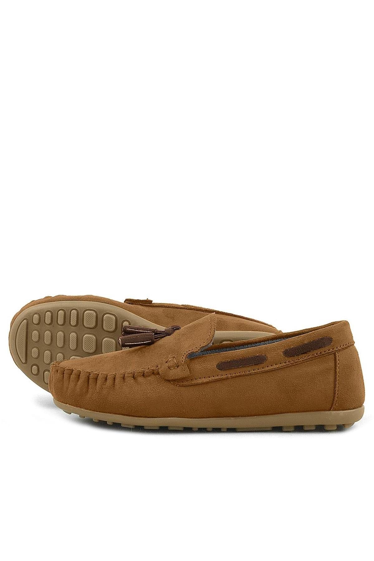 Rakerplus Tan Color Brown Boys Loafers with Velcro 3400-TABK.26