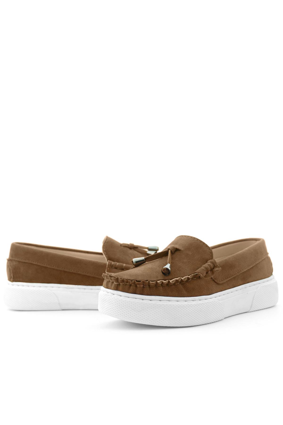 Rakerplus Taba Süet Ekstra Hafif Çocuk Makosen Ayakkabı 3403-TAB.35