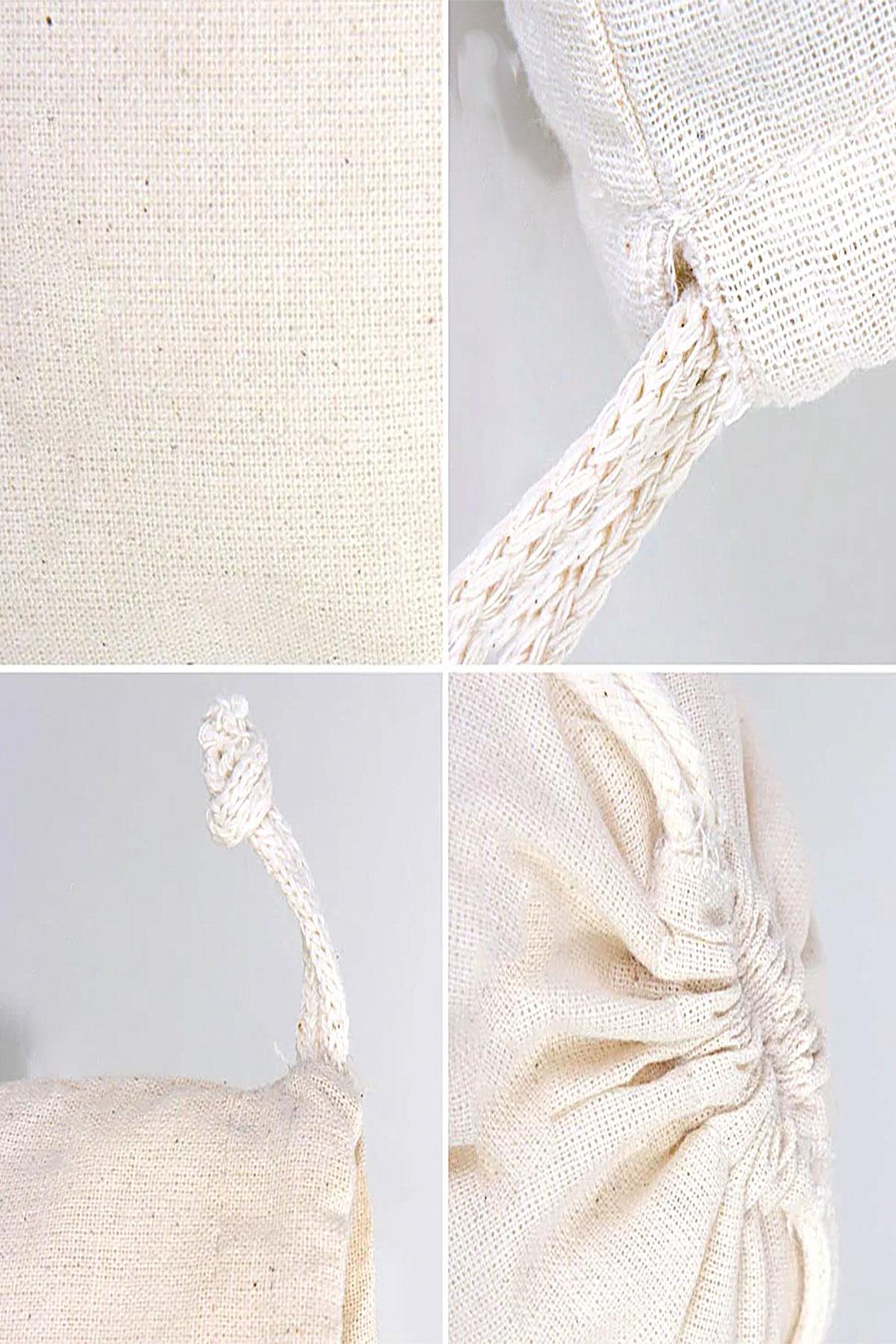 Rakerplus Tbons Özel Tasarım 30x40 cm Ham Bez Büzgülü Ayakkabı Torbası RC-0005-KRTB