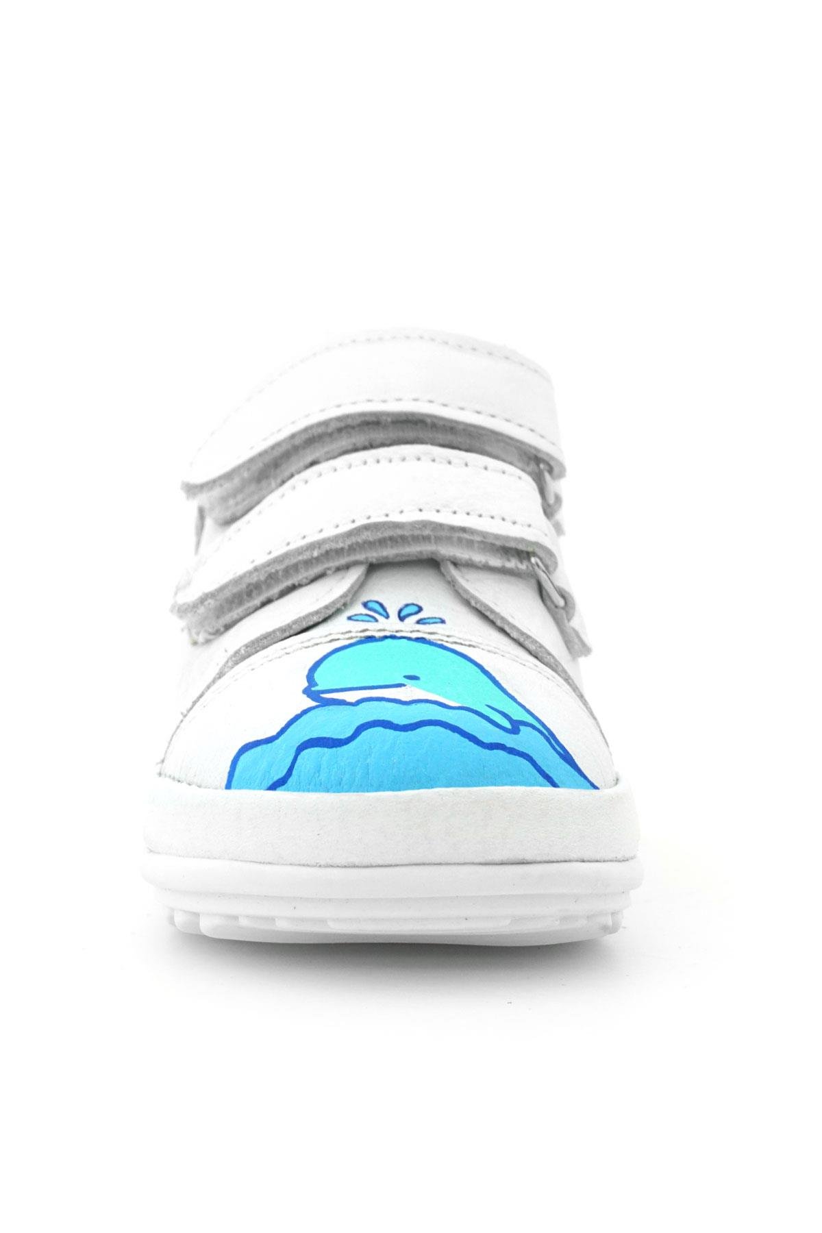 Rakerplus Tbons Özel Tasarım Scrat Hakiki Deri Beyaz İlk Adım Ayakkabısı R410-BTB.22