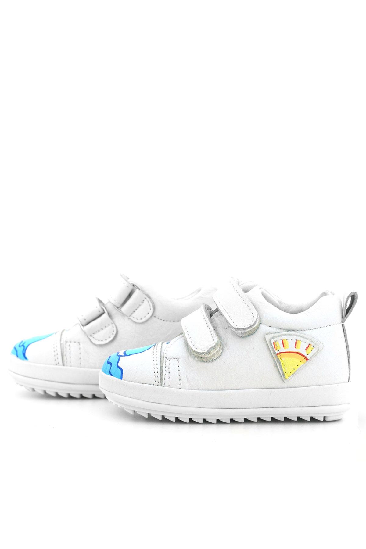 Rakerplus Tbons Özel Tasarım Scrat Hakiki Deri Beyaz İlk Adım Ayakkabısı R410-BTB.22