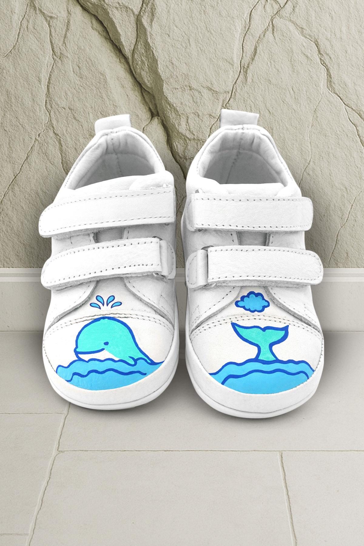 Rakerplus Tbons Özel Tasarım Scrat Hakiki Deri Beyaz İlk Adım Ayakkabısı R410-BTB.22