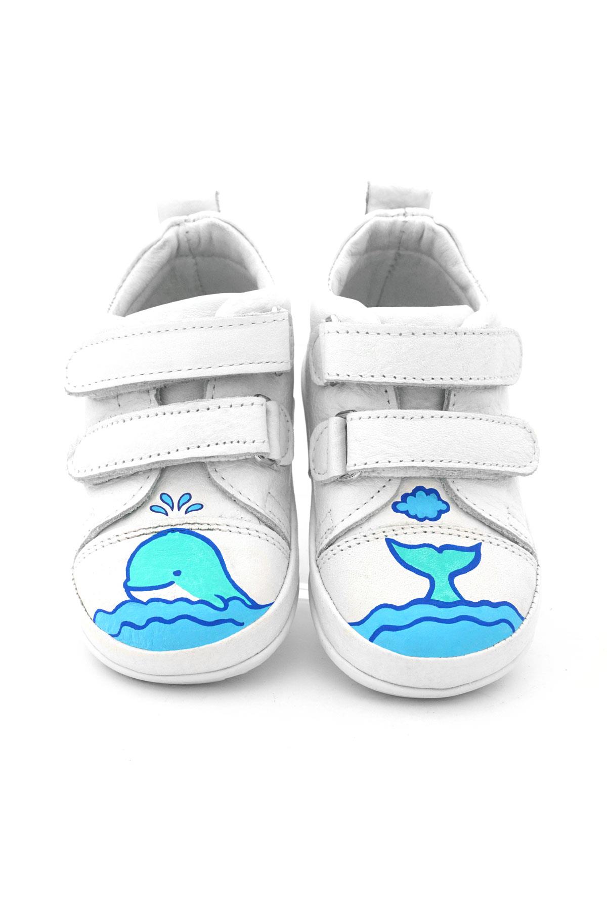 Rakerplus Tbons Özel Tasarım Scrat Hakiki Deri Beyaz İlk Adım Ayakkabısı R410-BTB.22