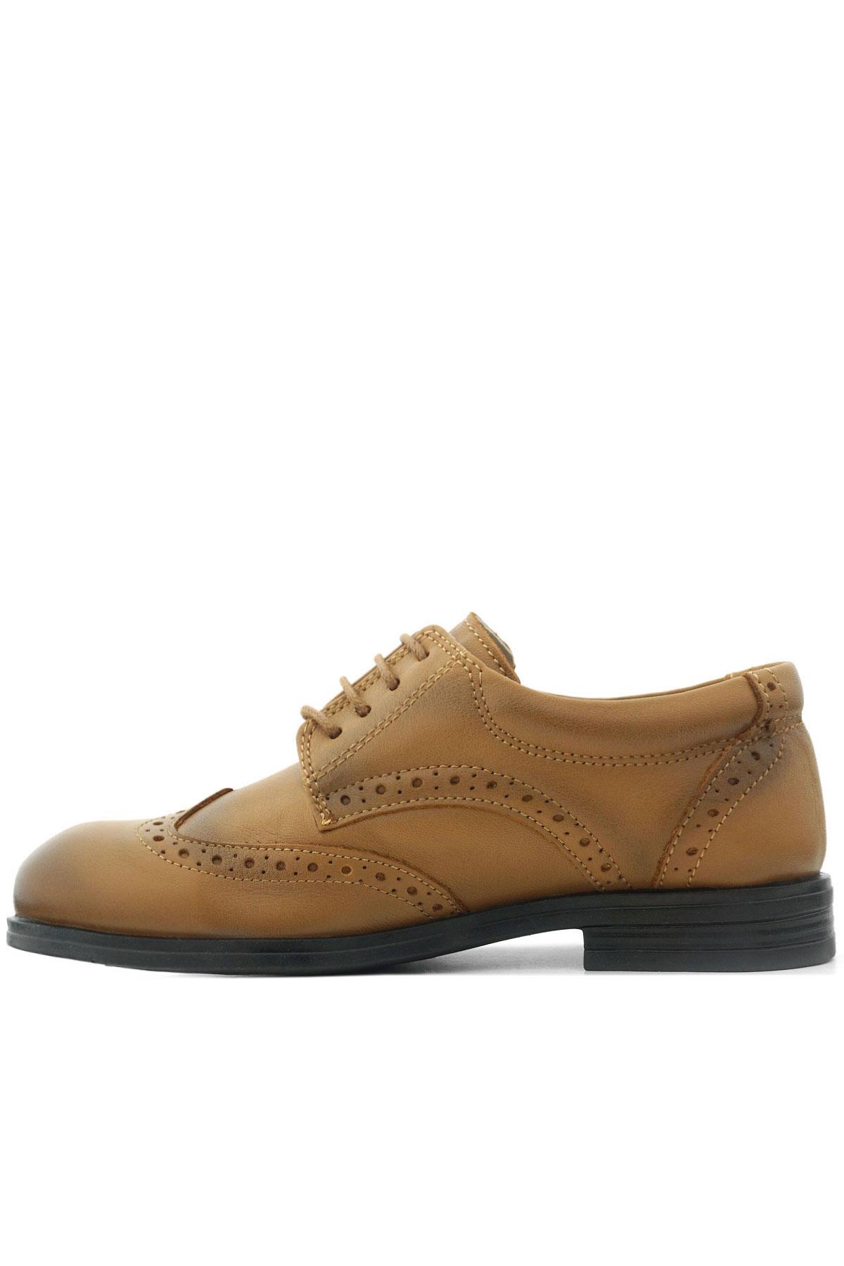 Rakerplus Titan Hakiki Deri Açık Taba Klasik Erkek Çocuk Ayakkabısı 3060-TTAB-DERI-B.39