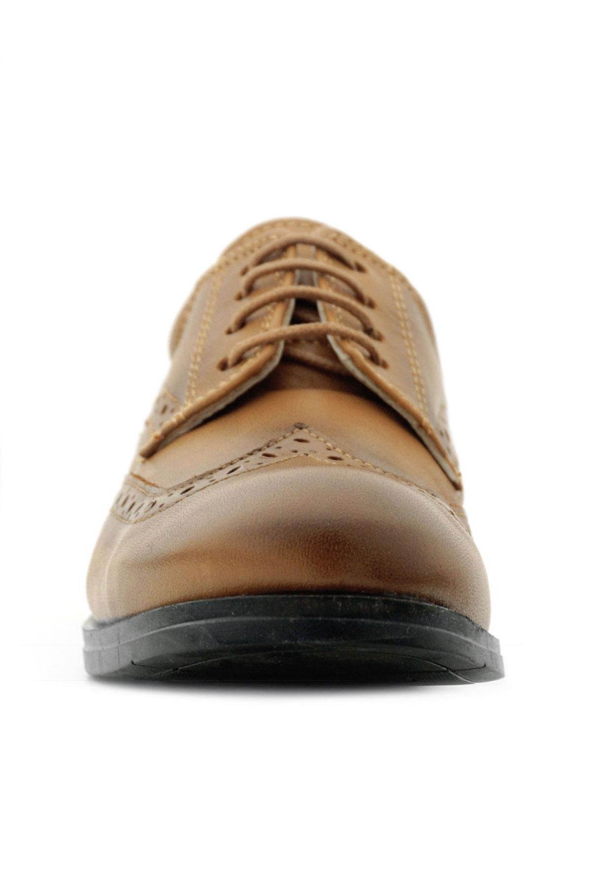 Rakerplus Titan Hakiki Deri Açık Taba Klasik Erkek Çocuk Ayakkabısı 3060-TTAB-DERI-B.39