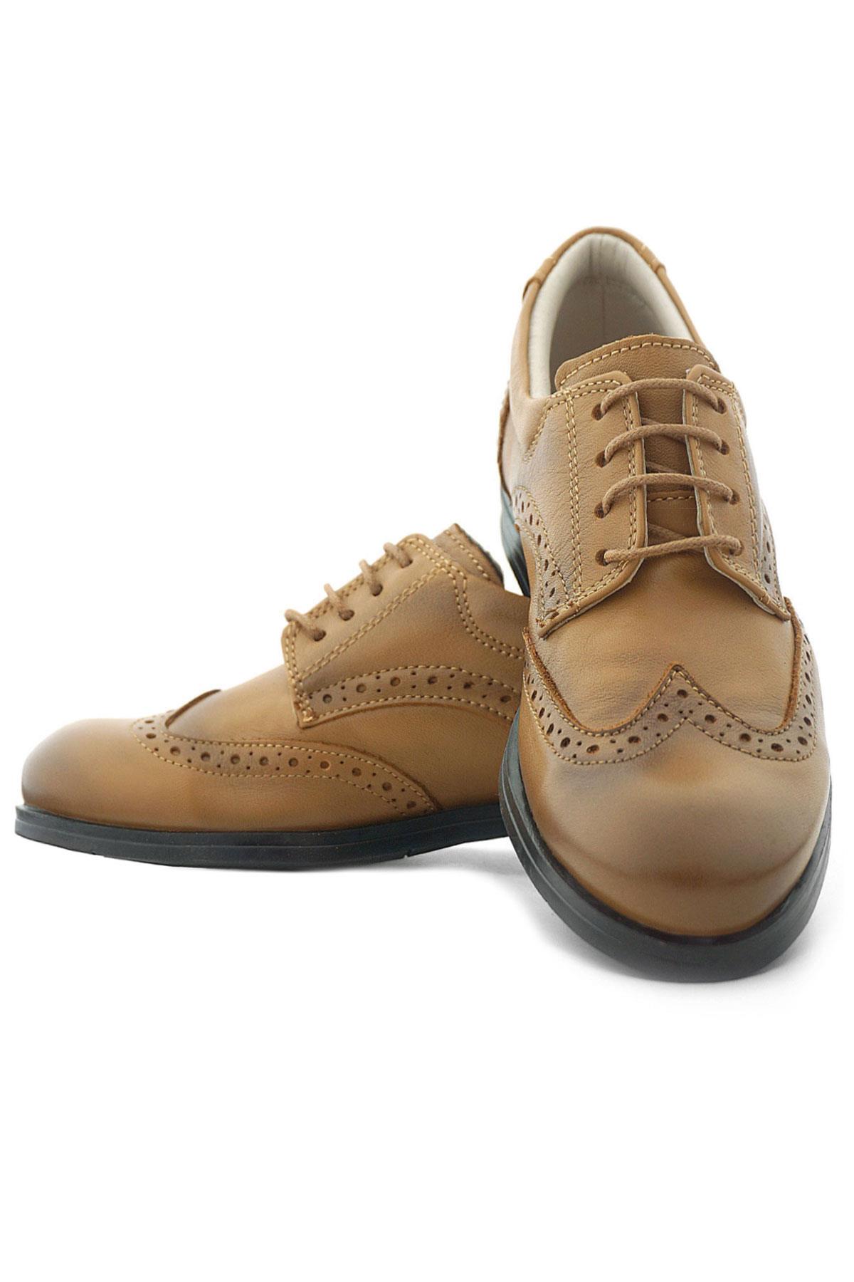 Rakerplus Titan Hakiki Deri Açık Taba Klasik Erkek Çocuk Ayakkabısı 3060-TTAB-DERI-B.39